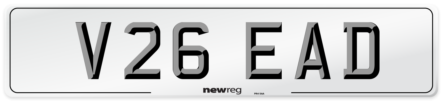 V26 EAD Number Plate from New Reg